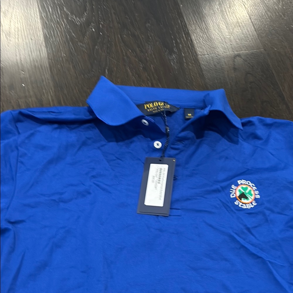 Blue Polo Shirt with Embroidered Logo. Due Process Golf Club Polo. IYKYK!